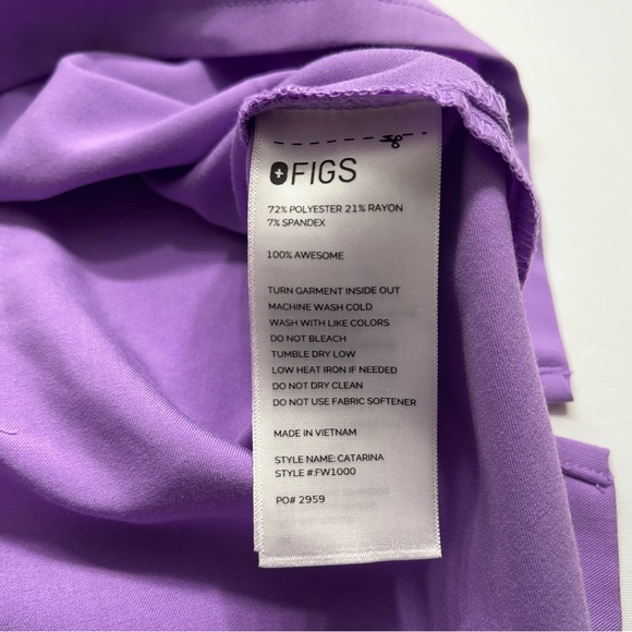 FIGS Scrub Set Womens Large Catarina Top XL/P Zamora Bottoms In Lavender Purple - Picture 5 of 10